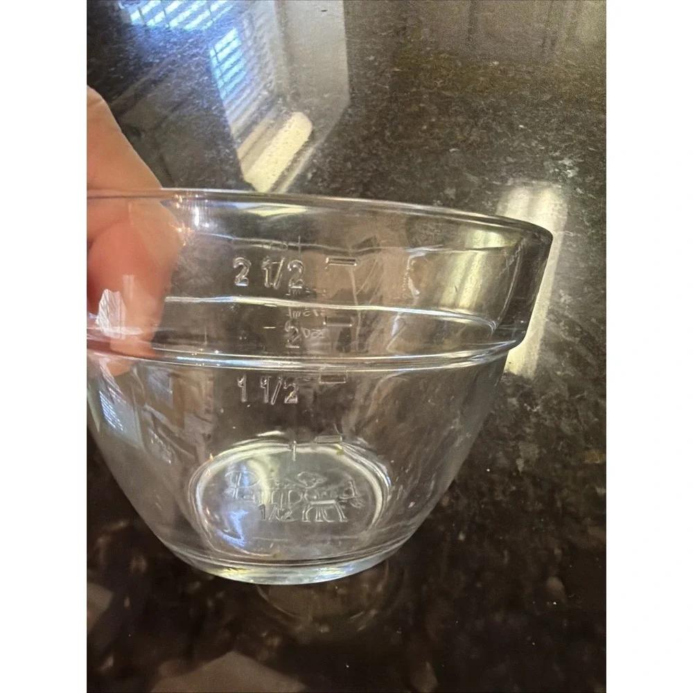 Pampered Chef 600ml 2.5 Cup Clear Glass Prep Measuring Bowl - Vintage